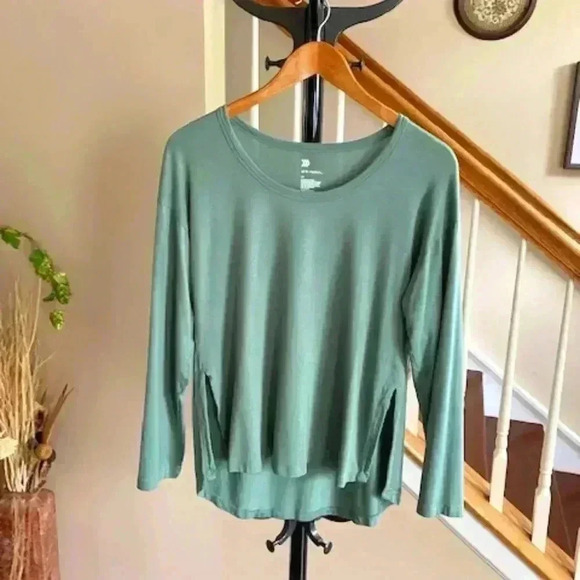ALL IN MOTION Modal Blend Long Sleeve Tee Olive Green Sz XS - Picture 1 of 11
